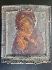 Antique Russian Orthodox hand pained icon of Theotokos. 17c. picture