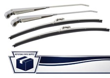 1967-1979 Ford F-150 Truck Polished Stainless Windshield Wiper Arms & Blades picture