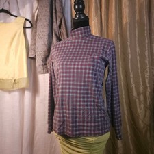 Vintage 90's Checkered Plaid Turtleneck by Bobbie Brooks; Poetcore, Blokecore picture