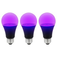 Sunlite LED A19 Black Light UV Bulb, 7W (60W Equiv.), A19, Blue picture