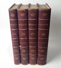 ANTIQUE 1851 COMPLETE WORKS OF WILLIAM SHAKESPEARE Vol 1-4 RARE LONDON PRINT HTF picture