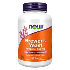 NOW FOODS Brewer's Yeast 650 mg 200 Tablets, Clearance for Best By 09/2026 picture