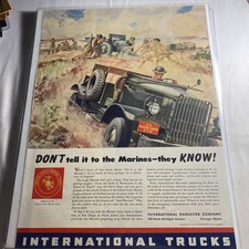 Vintage 1941 Original Magazine Ad International Trucks Don't Tell The Marines   picture