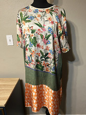 Zara Collection Women’s M Floral Patchwork Midi Dress Boho Multicolor picture