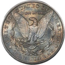 1882-S $1 Morgan Silver Dollar ANACS MS61 AMAZING Rose Blue Toner BU Luster picture