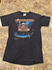 Vtg 1985 3D Emblem Truckers Only T Shirt  A Way Of Life Semi Truck Eagles Mere picture