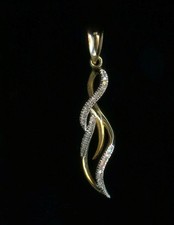 New 10K 31mm Solid Yellow Gold Natural Diamond Infinity Journey Pendant -WA picture