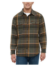 Orvis Men’s Flannel Shirt Regular Fit Heavyweight Cotton Plaid Green Size L picture