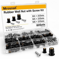 60PCS Neoprene Well Nuts Kit with Stainless Steel Screws, M4 M5 M6 | Rubber e... picture
