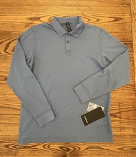 Lululemon Men’s Large Oasis Blue Classic-Fit Pique Long Sleeve Polo Shirt NWT picture