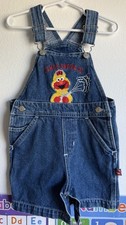 Vintage Sesame Street Short Overalls Firing Co. Elmo Size 18 months picture