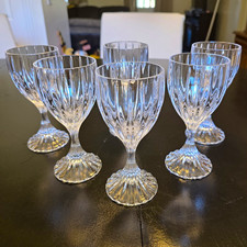 Vintage Mikasa Park Lane Real Crystal Wine/Iced Tea Goblets/Glasses Set of 6  picture