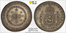 1826 R Brazil 960 Reis (25 Tulips) PCGS AU 53  Sharp Original (Pop 1/0 all TPGs) picture