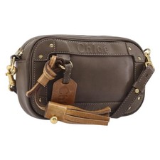 Chloe Eden Shoulder Bag Leather Beige Gold Tone Auth 204650A picture