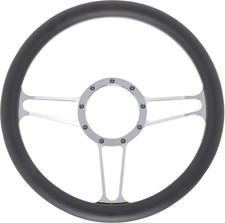 JEGS Chrome-Plated Billet Aluminum 14 in. Steering Wheel [Vintage Spoke Design] picture