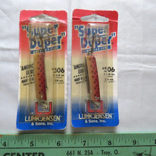 Lot of 2 Vintage Luhr Jensen Super Duper Lures #506 Brn Trout Sz 1-3/4 1/4oz NOS picture