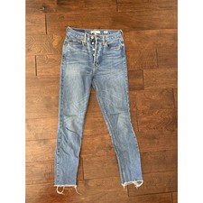 RE/DONE Originals High Rise Ankle Crop Jeans Medium Vintage Made in USA 24 picture