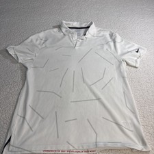 Men's medium Nike Dri-Fit Blade Snap Tiger Woods Shirt  Jacquard Grey Golf Polo picture