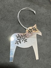 Vintage Swedish Gustavian Boho Silver plate Dala Horse Ornament 2.75