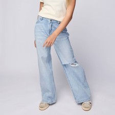 Pacsun Kids Girls' Mid-Rise Ultra Baggy Jeans - Light Wash 10 picture