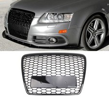 For 2005-2011 Audi A6 S6 C6 Front Bumper Mesh Grill Honeycomb Black RS6 Style picture
