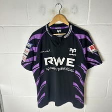 Ospreys Rugby Shirt Mens Large Black Kooga 2010/11 Home Kit Welsh Sevens Union* picture