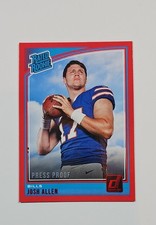 Josh Allen 2018 Panini Donruss - Rated Rookie #304 Press Proof Red (RC) SSP picture