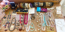 19 lb LOT of Costume Jewelry - Sterling, Pearls, Earrings, Pins New & Old☚☚☚👀 picture