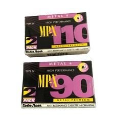Radio Shack 2 Pack X2Metal 4 Type IV MP-X High Performance Premium Cassette Tape picture