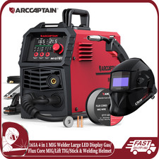ARCCAPTAIN 165A MIG Welder 4 in 1 Large LED Display 110V/220V & Welding Helmet🔥 picture