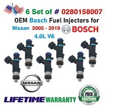 GENUINE Bosch SET of 6 Fuel Injectors for 2005-2019 Nissan 4.0L V6 #0280158007 picture