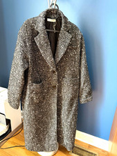 NWOT Commense Tweed Herringbone Long Coat Overcoat Size S picture