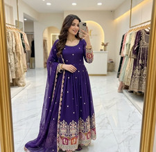 Designer Indian Anarkali Gown Bollywood Salwar Kameez Pakistani Dress Suit Party picture