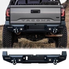 Vijay New Black Textured Rear Bumper W/LED Light and D-ring For 2016-2023 Tacoma picture
