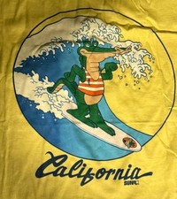 Very rare Screen Stars Vintage mid 80s California Sun Alligator Surf Tee picture