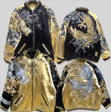 Karakuri Tamashii Garyu Tensei Sukajan Jacket 234861 Black Gold M-XL Japan NEW picture