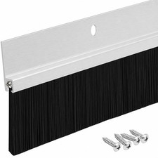 Aluminum Brush Door Sweep for Bottom of Exterior, 36 36 Inch, Silver picture