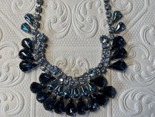 Vintage D&E Juliana Sapphire Cluster Necklace  picture