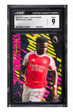 ToppsTF 2025 Bukayo Saka Arsenal #608 Vibrant Velocity /99 CGC 9 UEFA FIFA EPL picture
