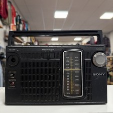 Radio Sony Black 2 Band Receiver AM/FM TFM-7150W Not Tested Vintage picture