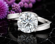 1.00ct IGI Certified Lab Grown Diamond Engagement Ring Round 14k White Gold picture