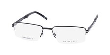 NEW PRIMARY 1137 GLASSES RECTANGULAR 60-19-150 HALF-RIM BLK BLACK METAL & picture