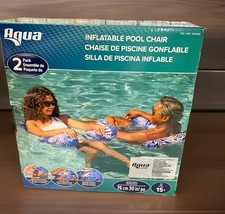 Aqua Baja Inflatable 2 Pack Pool Floating Adjustable Chair Blue New In Box picture