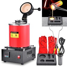 6.6LB Electric Melting Furnace Kit Smelting Gold Silver Copper Aluminum 1500W US picture
