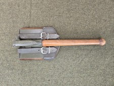 1965 East German Military Army Entrenching Tool Shovel Pick Leather Case Folding picture