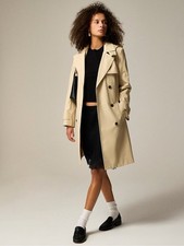 J Crew women’s Icon trench coat removable hood belt vintage khaki Size 2 NWT picture