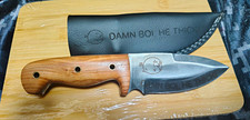 Fixed Blade Knife “DAMN BOI, HE THICK” Meme Engraved With Sheath Full Tang picture