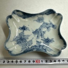Japanese Ko Imari Sometsuke Blue and White Tiger Square Plate 13cm Edo Antique picture