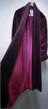 Vintage JS Collections Velvet Opera Coat Maxi Duster Maroon Burgundy  picture