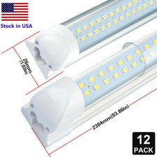 12PK 8FT LED Shop Light 72W 6000K T8 Linkable Tube Fixture For Garage Warehouse picture
